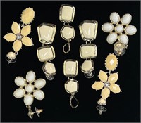 4 Cream Color Earrings - Dangle Costume Jewelry