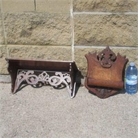 Vintage Ornate Wooden Wall Shelf & Vintage Wooden