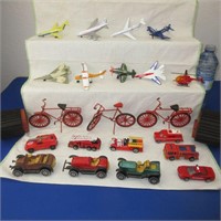 8 Metal Airplanes, Helicopter, 3 Fire Engines,