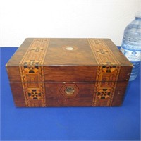 Marquetry Inlaid Wooden Box w/ Mother