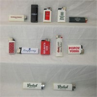 12 Advertising Lighters: Du Maurier, Coors Light,