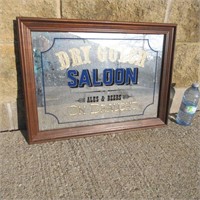 Vintage Dry Gulch Saloon Mirrored Bar Sign