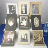 9 Antique Cabinet Card Photos