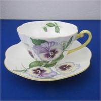 Shelley Cup & Saucer Made In England Pansy Pattern