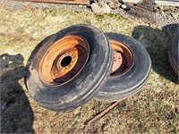 Pr 7.5-18 impliment tires on rims, rubber poor
