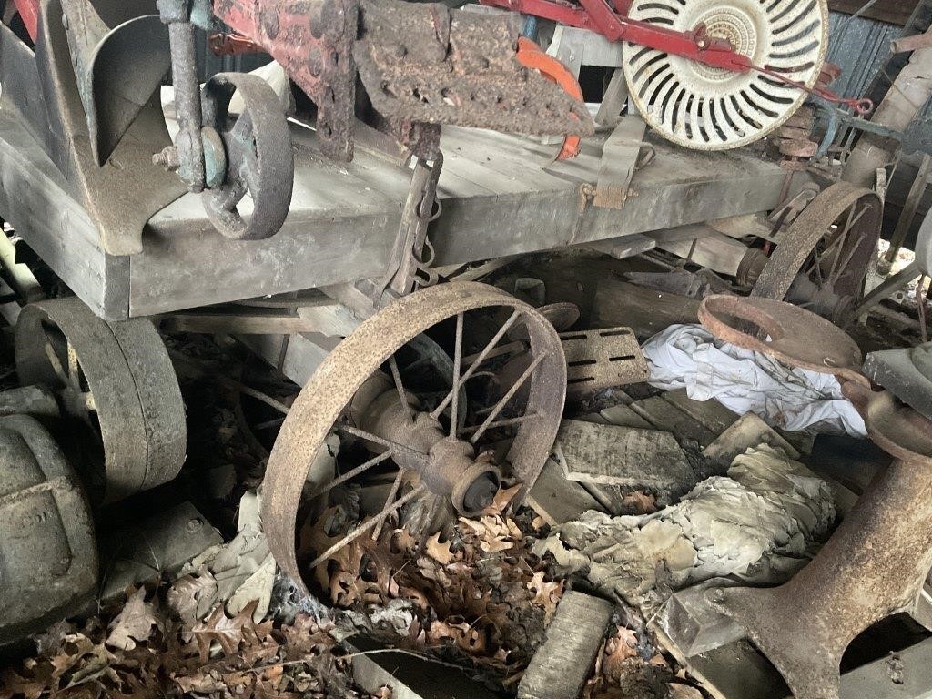 Vintage steel wheeled wagon