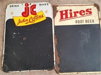 Hires & JC tin menu signs19 x 27"