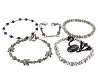 5 Bracelets Turquoise Pearl Lapis +