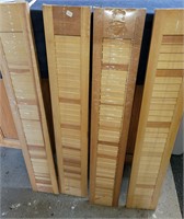 4 NEW wooden shutters 6" x 36" unfinshed