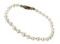 6" L 3mm Pearl Bracelet w 14K Clasp