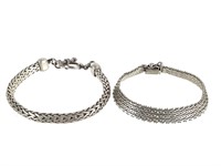 2 Heavy Sterling Bracelets 53.1g TW