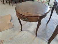 Round end tables with drawer 24"D