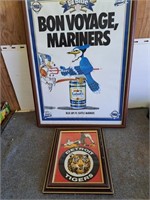 Framed Blue Jays and Detroit posters