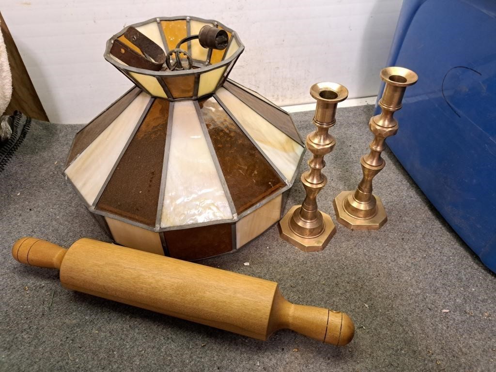 Light fixture, rolling pin, candle holders