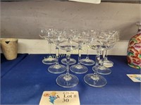 SET OF NINE ROSENTHAL CHAMPAGNE COUPES