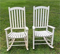 PAIR OF WOODEN ROCKING CHAIRS