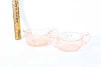 Vintage pink depression glass sugar and cream set