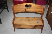 Small Vintage Wood Toy Bench w/storage