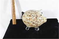 Handmade glass decorative pig