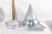 Vintage aluminum conical strainer