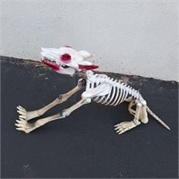 Animated Howling Wolf Skeleton
