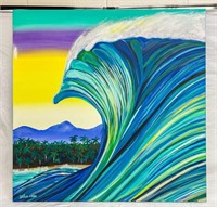 Large 36" Drica-Lobo Original Painting, Waves
