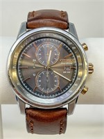 Citizen Eco-Drive Watch Brown Leather Strap