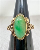 10k Esemco Jade Ring, Size 4.5, 2.13g