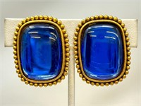 Vintage Ysl blue/gold Earrings, 28.33g