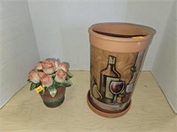 Fitz and Floyd flower pottery , MSC pottery vase