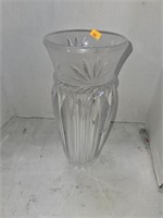 Carthage crystal arques vase frosted cut to clear