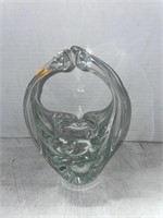 Murano hand blown art glass basket
