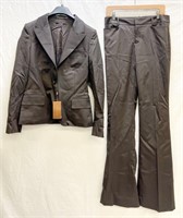 (B) Gucci Brown Jacket and Slacks Size 42