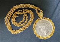 1922 Peace Dollar Coin Necklace, 60g