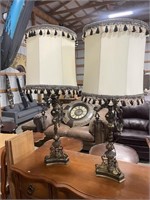Large brass lamps