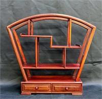 Small 9" tall Rosewood Shelf with Drawers