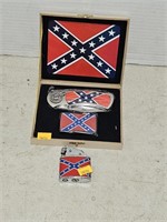 Confederate flag knife and lighter set and