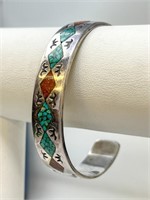 Signed Silver Navajo Cuff Bracelet, 30.24g