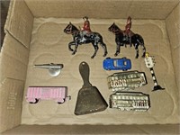 Vintage metal toys and bell