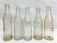 5 Vintage Soda Bottles, Kona Bottling Works, Hilo