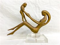 Dolby Cashier Brass Sculpture "Mother & Child", 4
