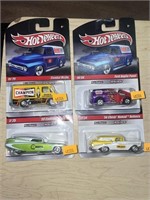 4 hot wheels delivery cars