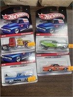 4 hot wheels delivery cars w/ rare custom 62”