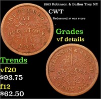 1863 Robinson & Ballou Civil War Token Troy NY 1c