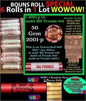 THIS AUCTION ONLY! BU Shotgun Lincoln 1c roll, 200