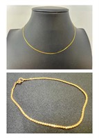 585 "S" Chain Necklace 2.03g & Bracelet 1.30g