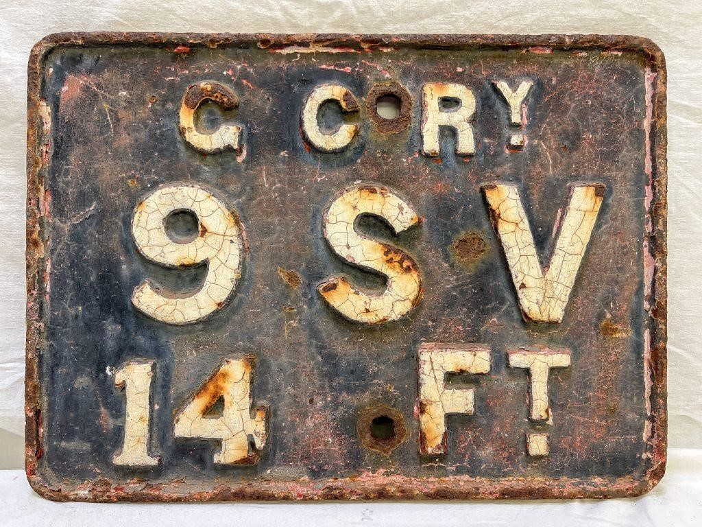 Antique Cast Iron Sign 20 lbs, 18"x13"