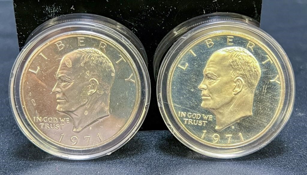 Lot of Two 1971 Silver Eisenhower Coins