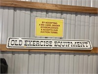 Old exercise equipment sign