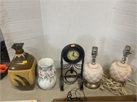 2 lamps and home decor items